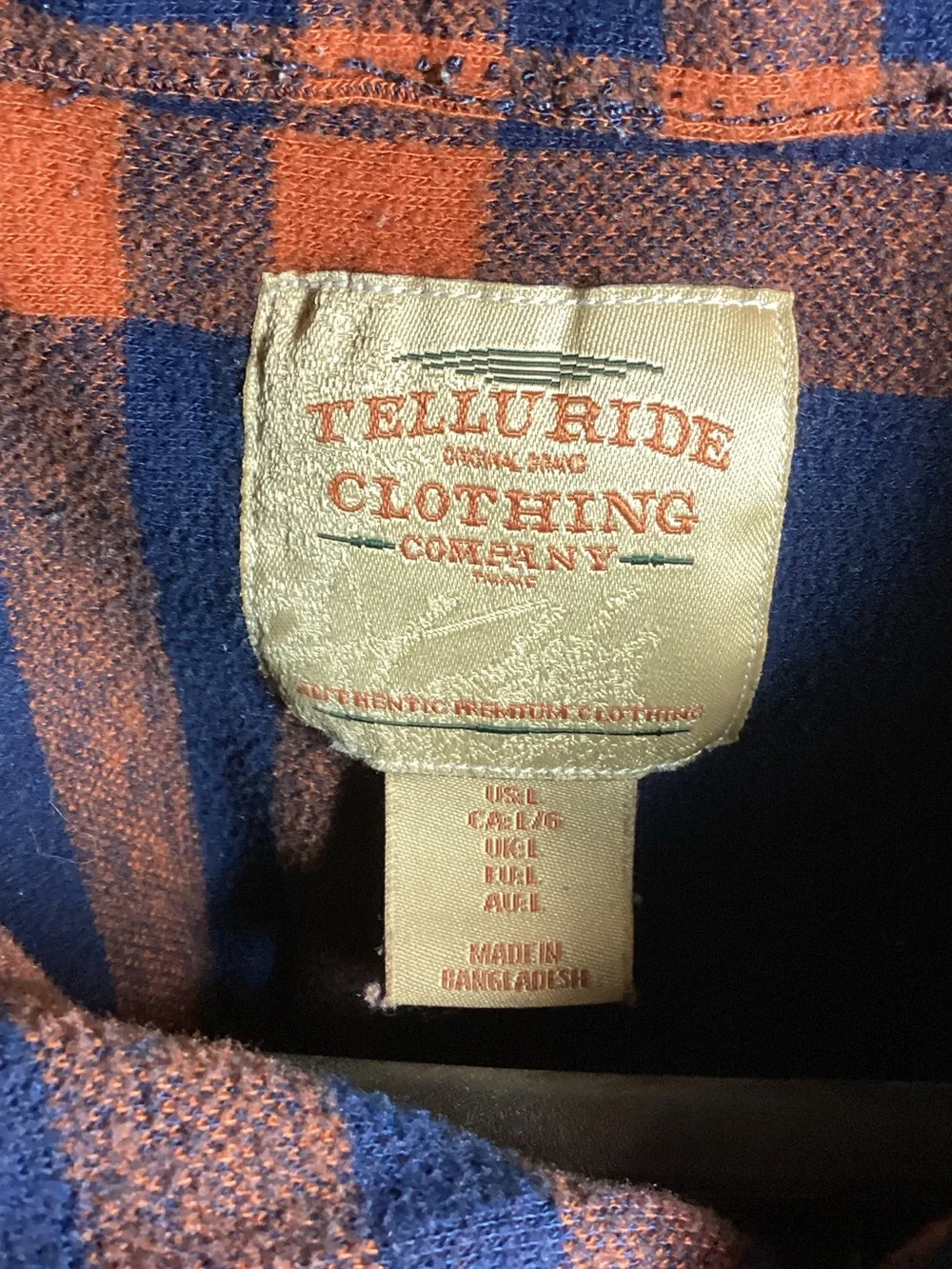 Men's Navy and Orange Plaid Lightweight Shirt Jacket